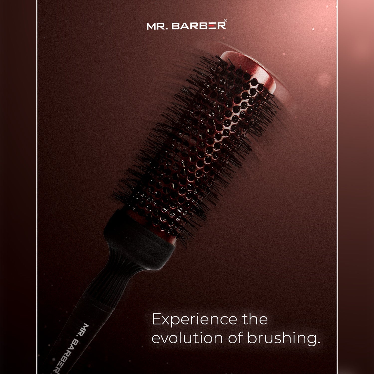 Mr. Barber Pro XL 53 mm Ceramic Thermal Ion Hair Brush Comb For Men & Women MB-XL53 | Frizz Control & Long Barrel Brush - 1 Piece