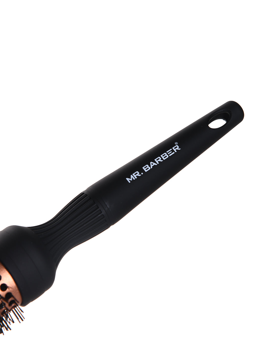 Mr. Barber Copper Ceramic Barrel Hair Brush - 33 mm, Round Thermal Brush - Black & Copper/Blow Dry Brush - 1 Piece