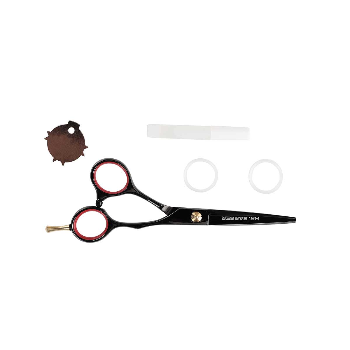 Mr Barber Titanium Edge Series 5.5 inch (14 cm), Stainless Steel Professional Hair Cutting Scissors -Silver Ergonomic Design - 1 Piece