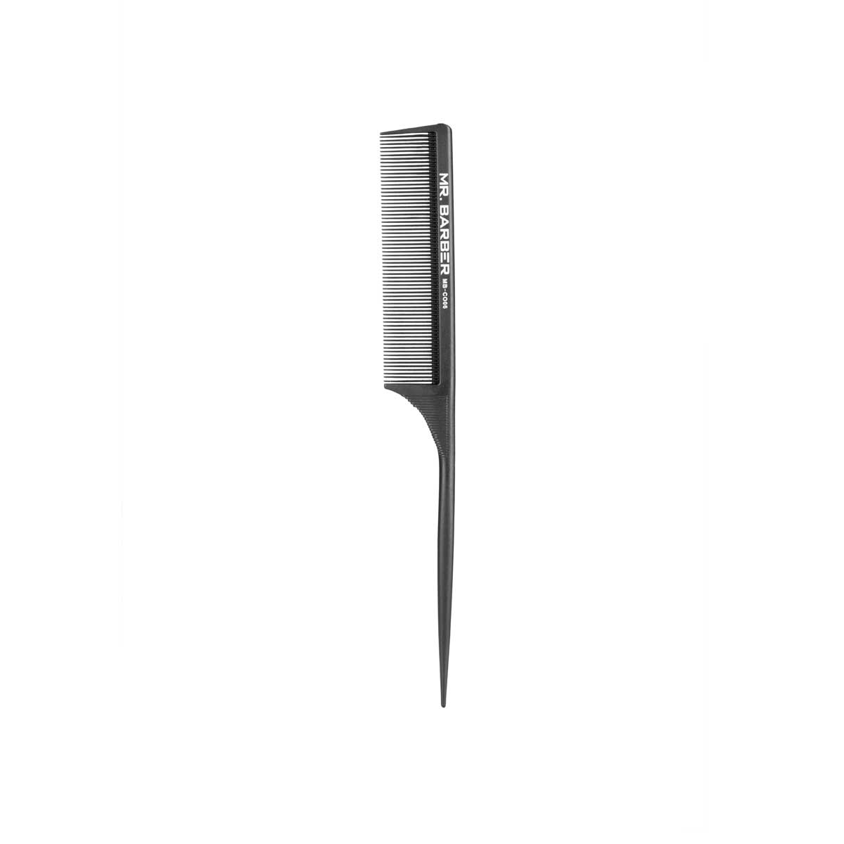Mr. Barber MB-CO06 Rat Tail Carbon Comb | Heat-Resistant, Anti-Static Professional Hair Styling Comb - 1 Piece