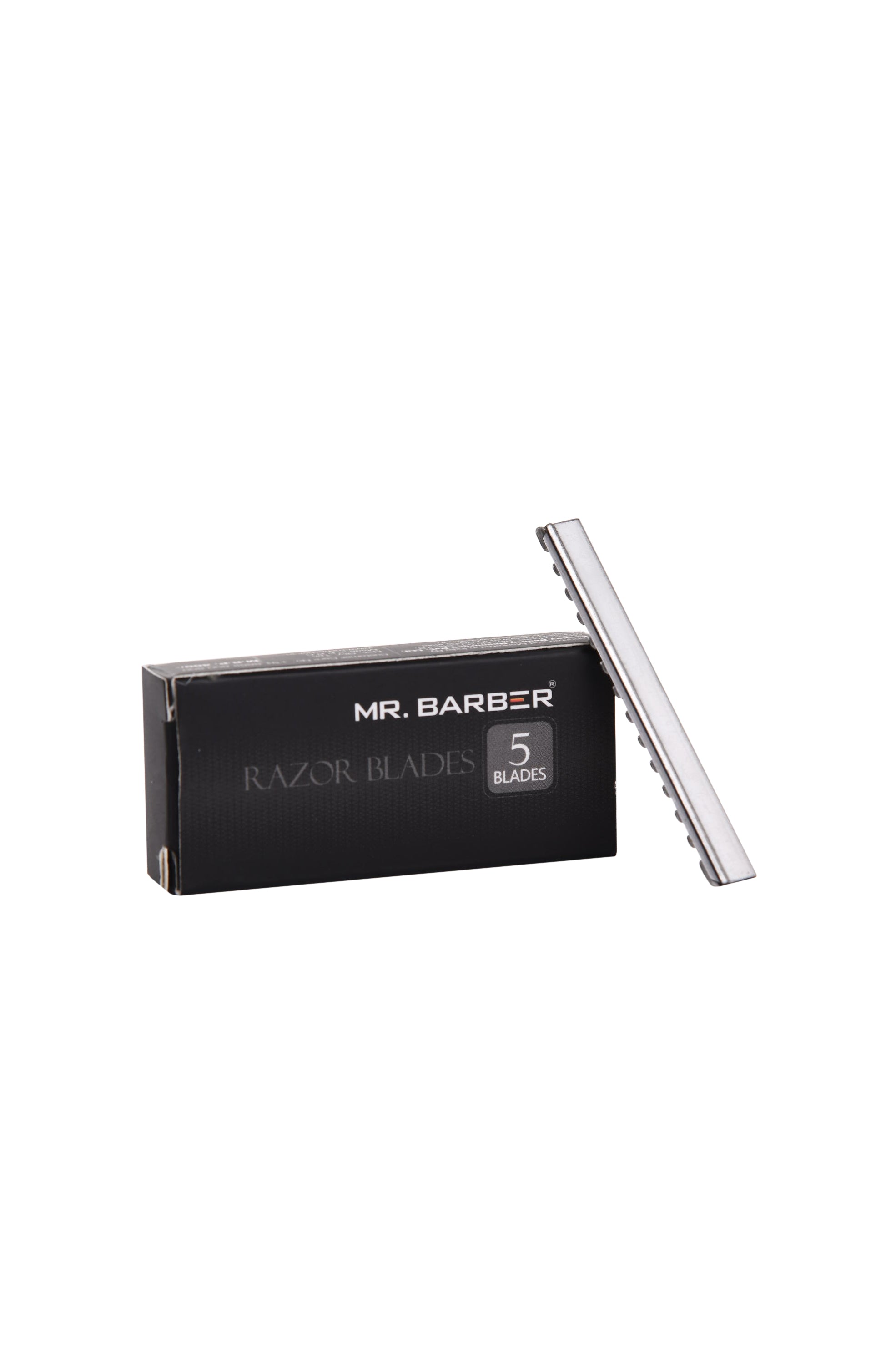 Mr. Barber Hair Razor Blades | Sharp Edge, Lightweight Stainless Steel Finish | Ideal For Hair Texturing & Precision Cuts (MB-RZB) - Pack of 5 Blades