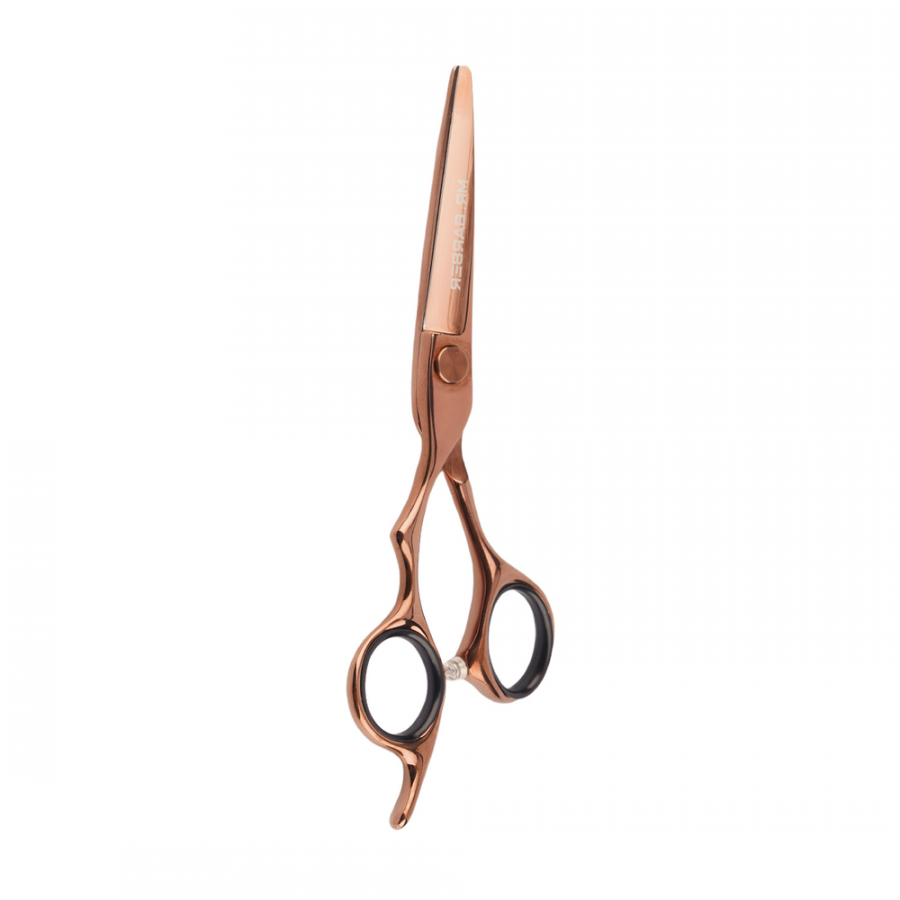 Mr. Barber Classic Copper Titanium Edge Scissors 5.5" (14 cm) | Professional Hair Cutting Shears - 1 Piece