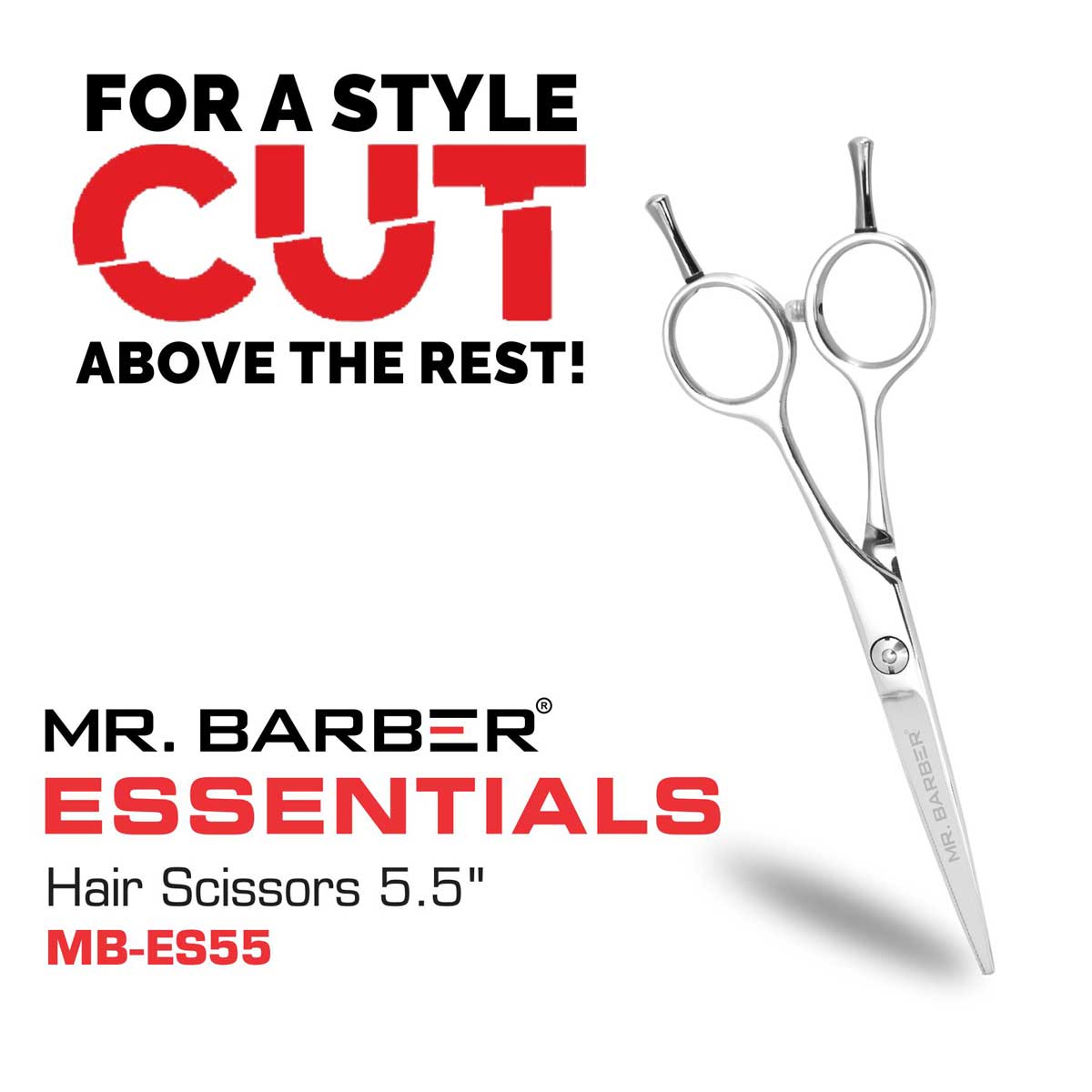 Mr. Barber Essentials Hair Scissors 5.5 Inch (14 cm) MB ES55 | Professional Precision Cutting Shears for Salon & Home Use - 1 Piece