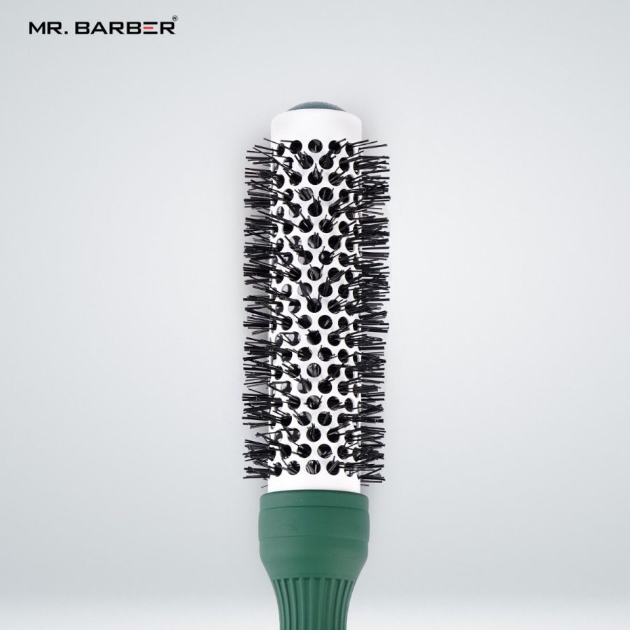 Mr. Barber Green Ceramic Ion Thermal Brush 25mm | Professional Hair Styling Brush - 1 Piece