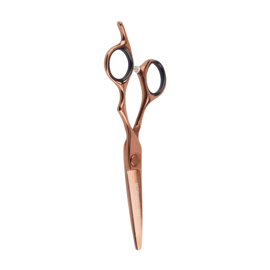 Mr. Barber Classic Copper Titanium Edge Scissors 5.5" (14 cm) | Professional Hair Cutting Shears - 1 Piece