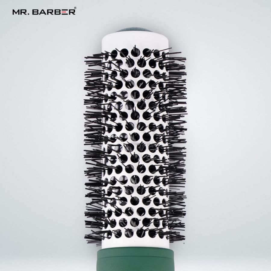 Mr. Barber Green Ceramic Ion Thermal Brush 33mm | Professional Hair Styling Brush - 1 Piece