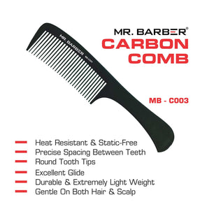 Mr. Barber Wide Tooth Detangling Comb MB-CO03 | Gentle Hair Detangler for Curly & Thick Hair (1 Piece)