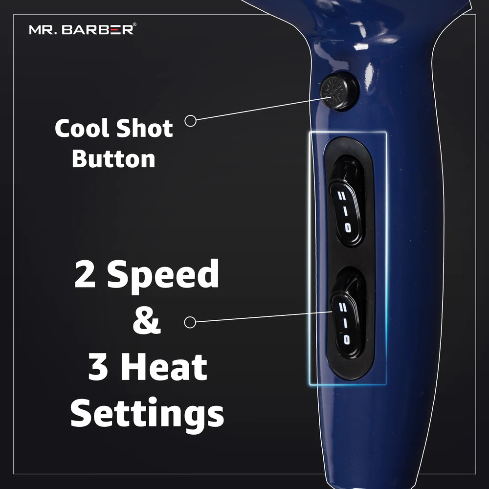 Mr. Barber Infinity Pro BLDC Hair Dryer 2000W | Fast Drying, Low Noise, Lightweight Professional Salon Hair Dryer (MB-INF) - 1 Piece
