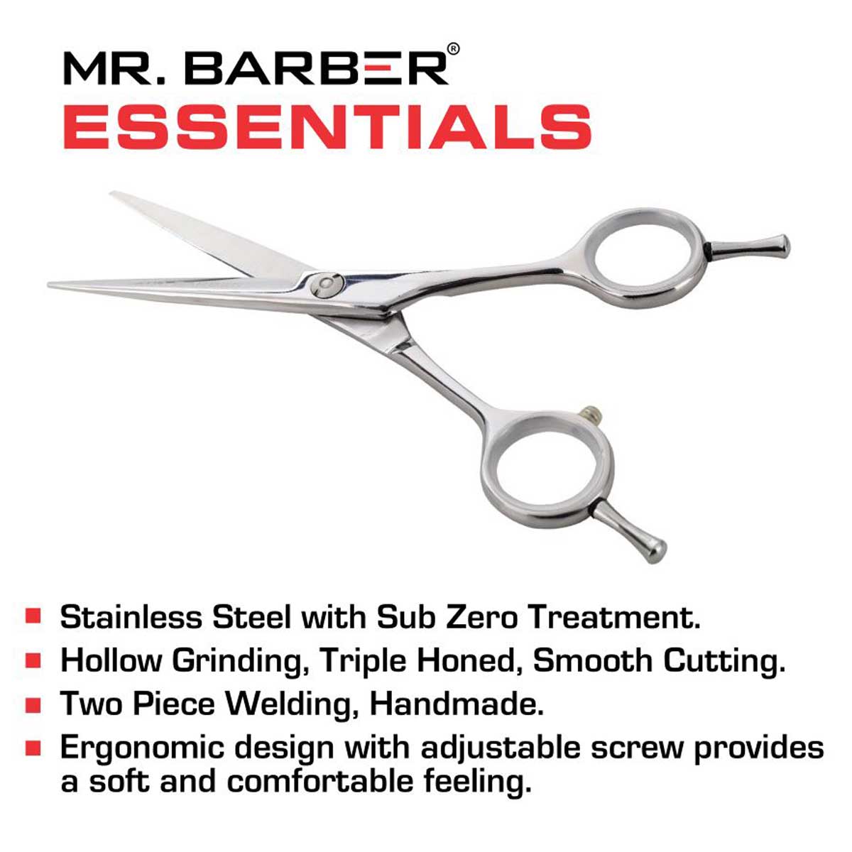 Mr. Barber Essentials Hair Scissors 5.5 Inch (14 cm) MB ES55 | Professional Precision Cutting Shears for Salon & Home Use - 1 Piece