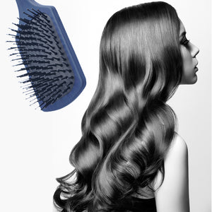Mr. Barber Flat Mate Small Paddle Brush – Blue | Professional Detangling & Styling Brush for Women, Men & Kids - 1 Piece