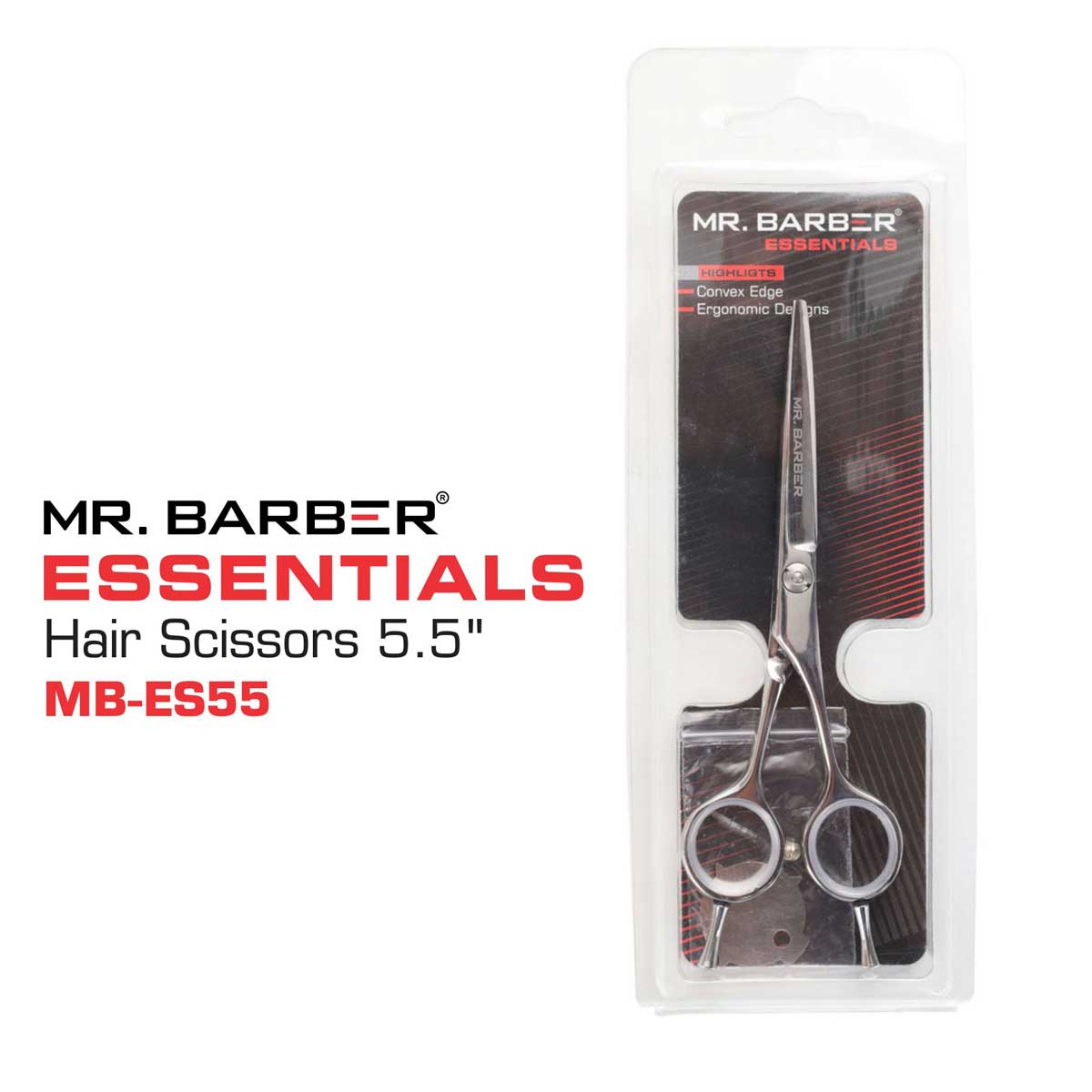 Mr. Barber Essentials Hair Scissors 5.5 Inch (14 cm) MB ES55 | Professional Precision Cutting Shears for Salon & Home Use - 1 Piece