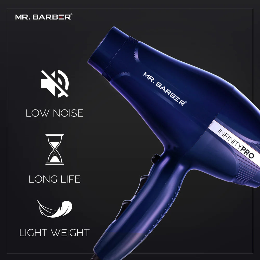 Mr. Barber Infinity Pro BLDC Hair Dryer 2000W | Fast Drying, Low Noise, Lightweight Professional Salon Hair Dryer (MB-INF) - 1 Piece