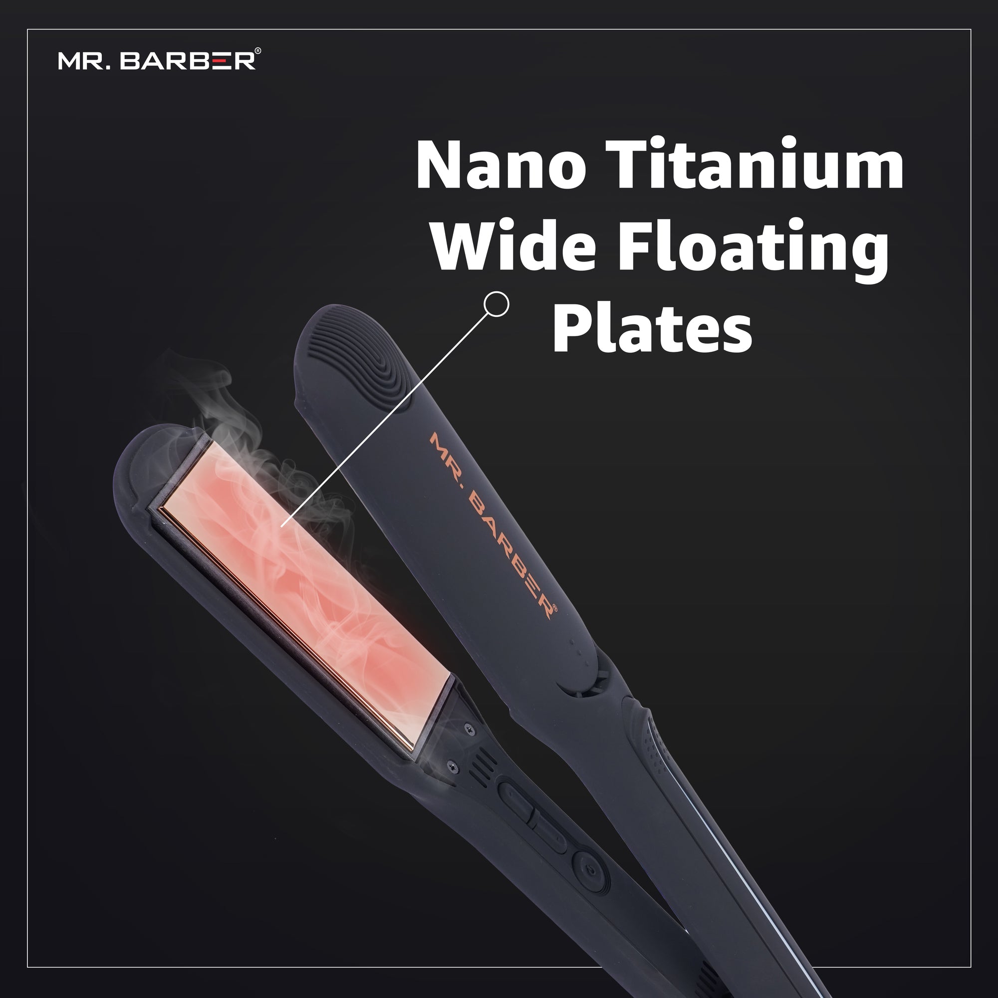 Mr. Barber Keratin Shine Pro Hair Straightener with Advanced Nano Titanium Technology & Fast Heating - 1 Piece