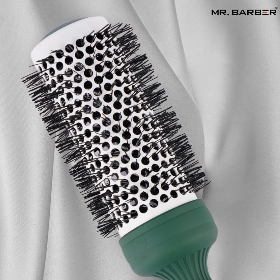 Mr. Barber Green Ceramic Ion Thermal Brush 53mm | Professional Hair Styling Brush - 1 Piece