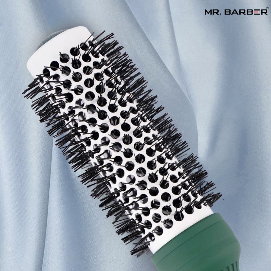 Mr. Barber Green Ceramic Ion Thermal Brush 33mm | Professional Hair Styling Brush - 1 Piece