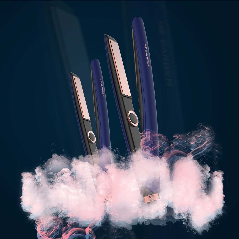 Mr. Barber MB-SRP Supreme Pro Hair Straightener, Styler With 3D Smooth Shine, Temperature Setting, Professional Flat Ion (Blue) - 1 Piece