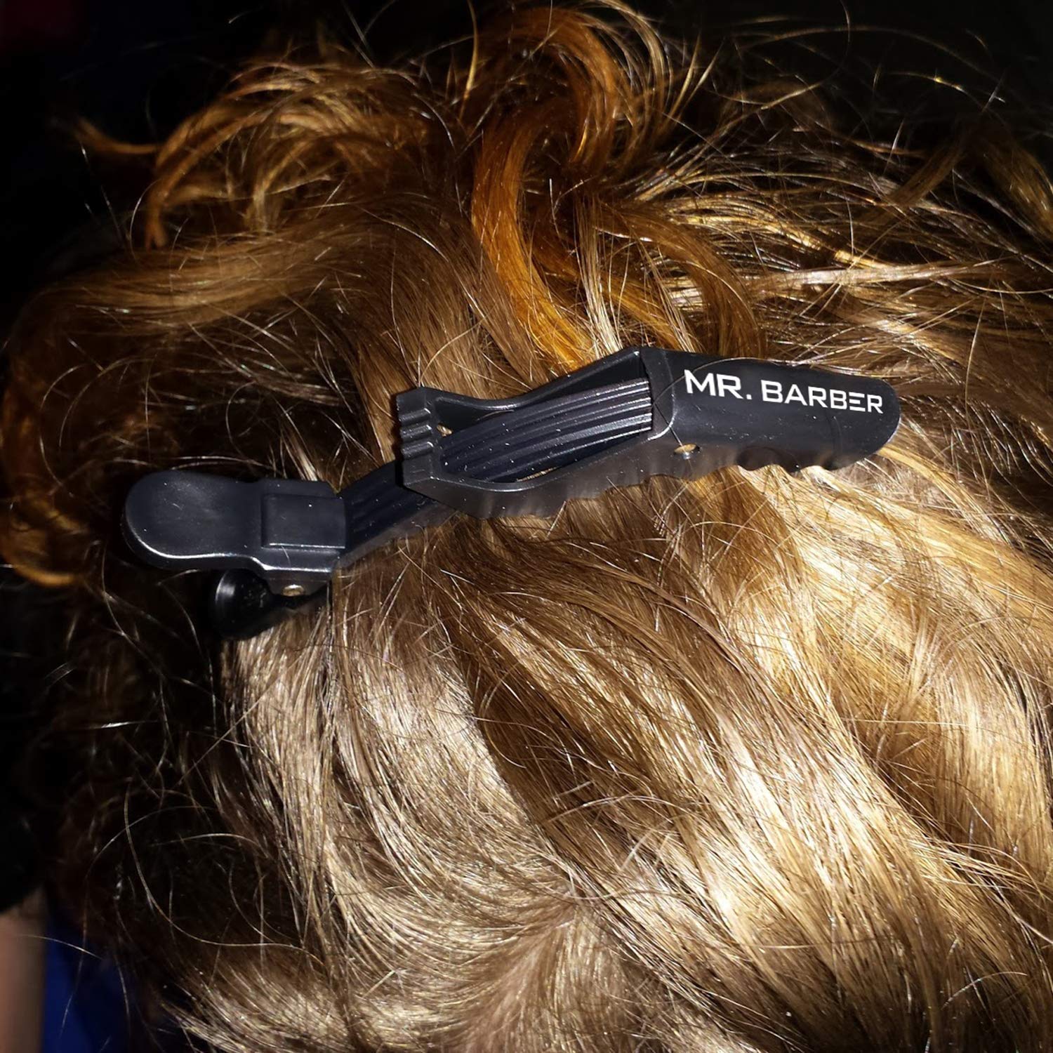 Mr. Barber Croc Hair Clips (Set of 6) – Black | Professional Sectioning Clips with Non-Slip Grip for All Hair Types