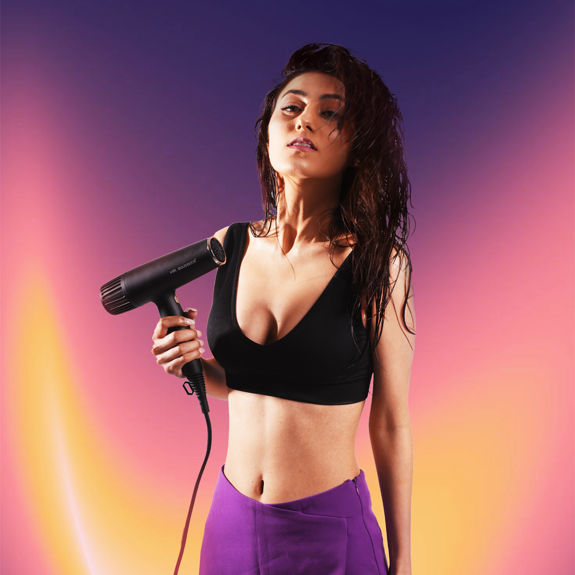 Mr. Barber Autograph Pro Smart Hair Dryer 2400 Watts - Black | Bldc Motor 70000 RPM | Quick Dry 5 Heat Modes