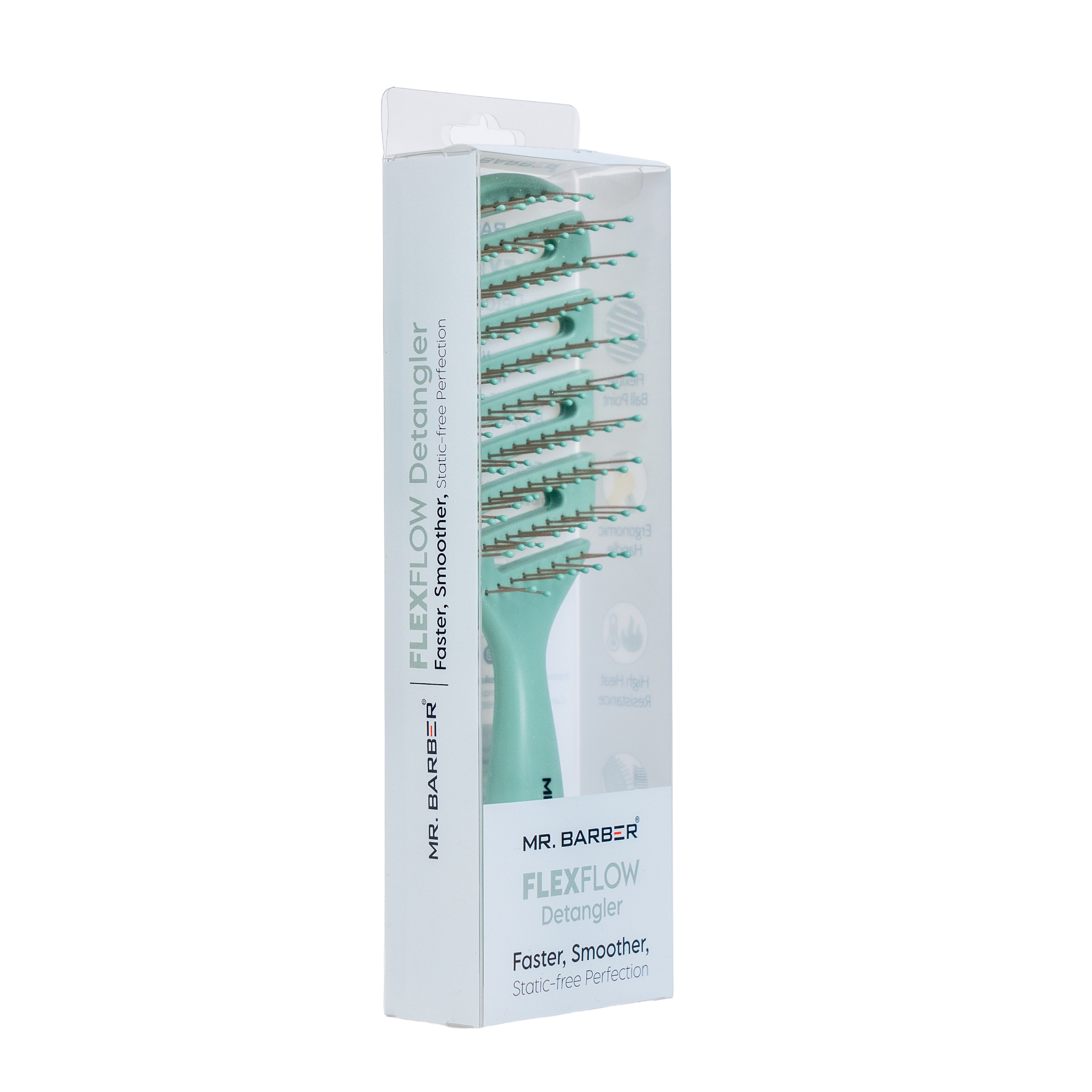 Mr. Barber FlexFlow Detangler Brush | Flexible Open-Vent Hair Brush | Memory Flex Technology | Gentle Pain-Free Detangling | Helps Reduce Hair Breakage | Lightweight Ergonomic Grip | Suitable for All Hair Types
