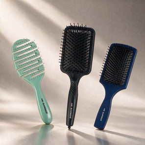 Mr. Barber Smooth & Detangle Trio | Flat Mate Large Paddle + Soft Pad Paddle + FlexFlow Detangler