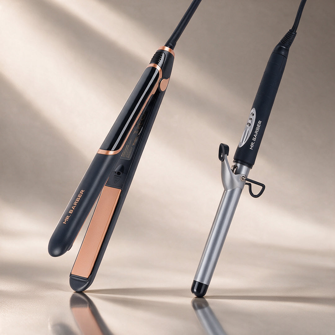 Mr. Barber Straight & Curl Duo | Ultra Straits Pro Straightener + Curl On Tong 25mm