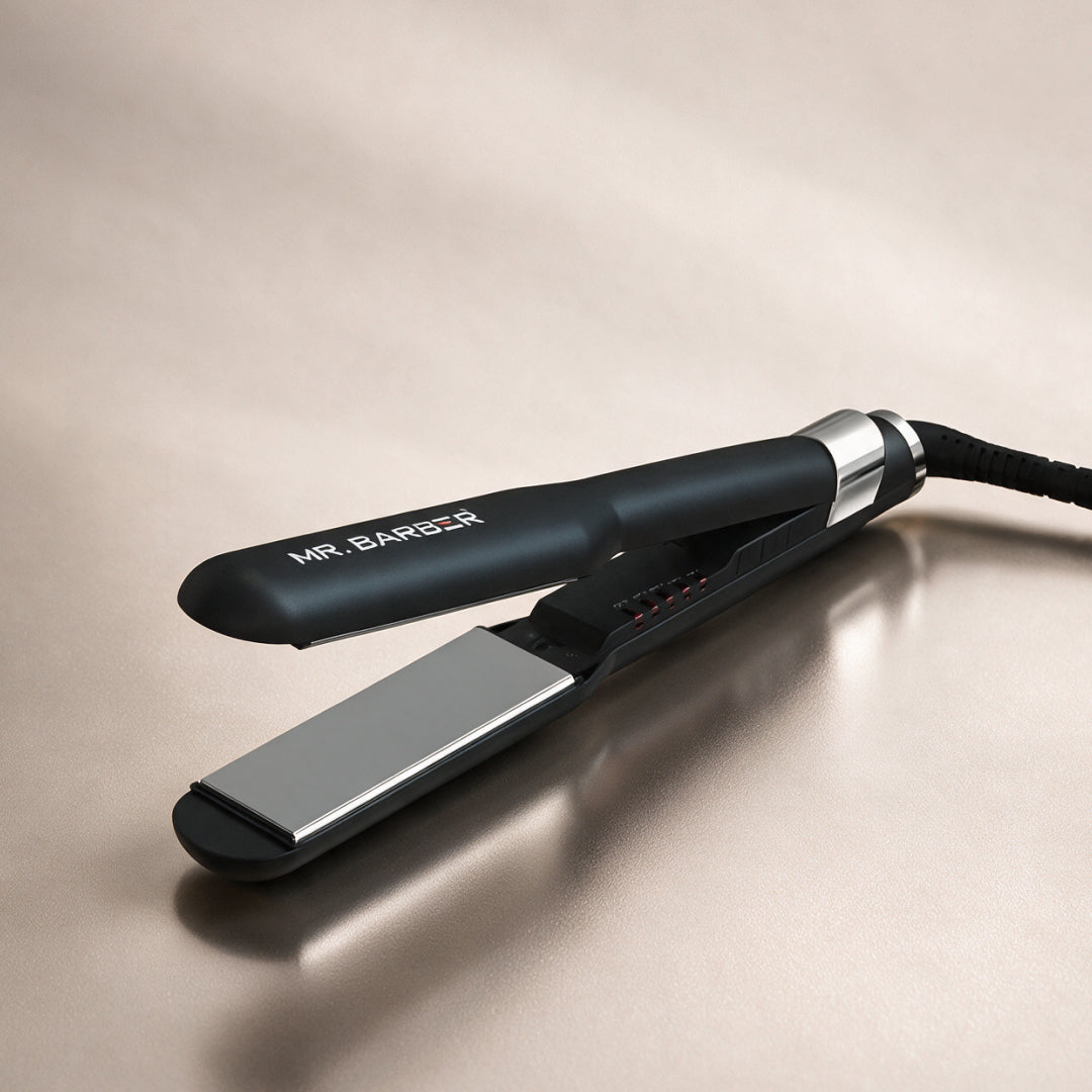 Mr. Barber Strait N Shine Hair Straightener – Black | Slim Titanium Plates