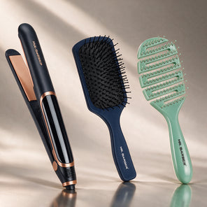 Mr. Barber Travel Straight Trio | Ultra Straits Pro + Flat Mate Small Paddle + FlexFlow Detangler