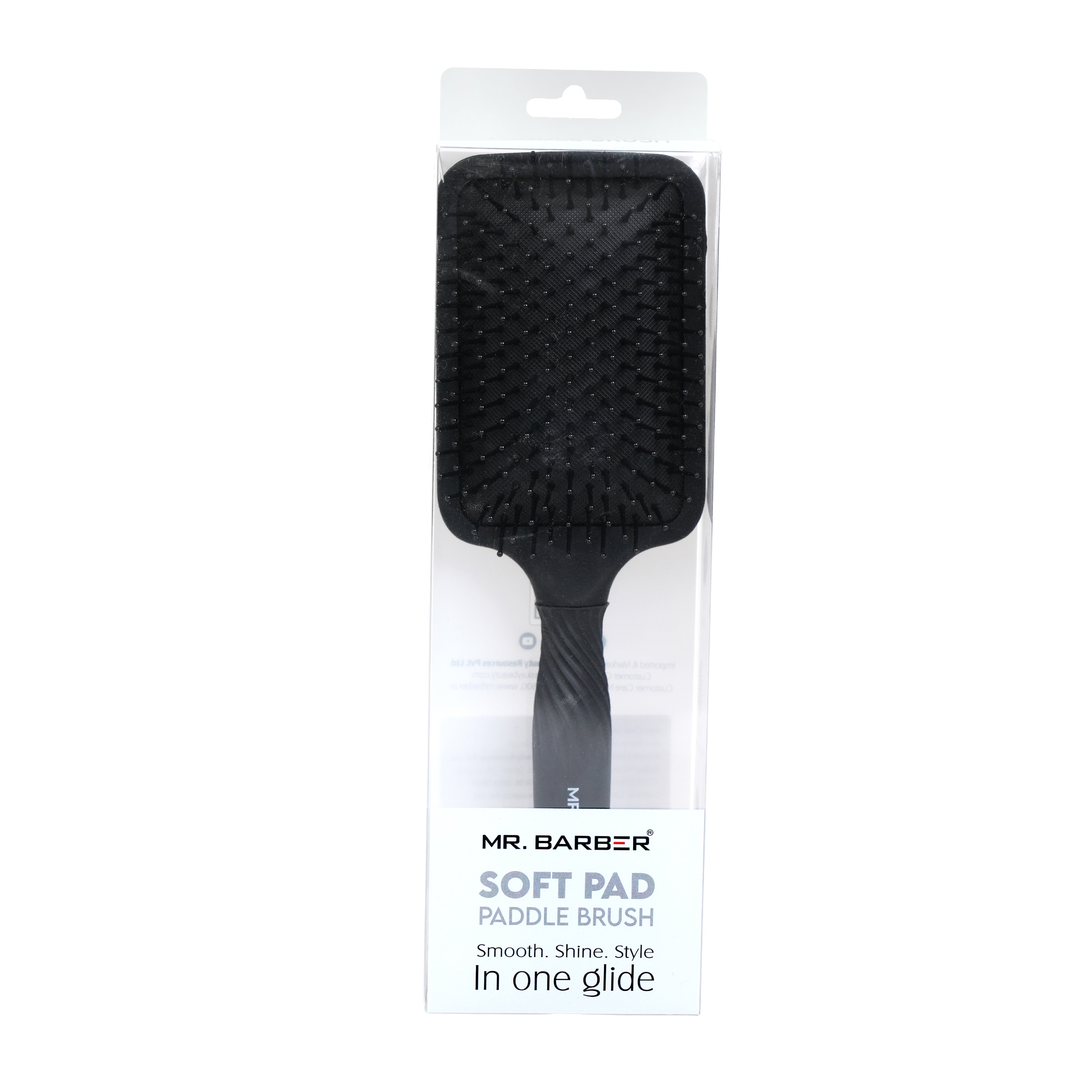 Mr. Barber Soft Pad Paddle Brush | Air-Cushioned Paddle Brush | Heat-Resistant Bristles | Gentle Detangling & Faster Blow-Drying | Lightweight Ergonomic Hair Brush | Suitable for All Hair Types