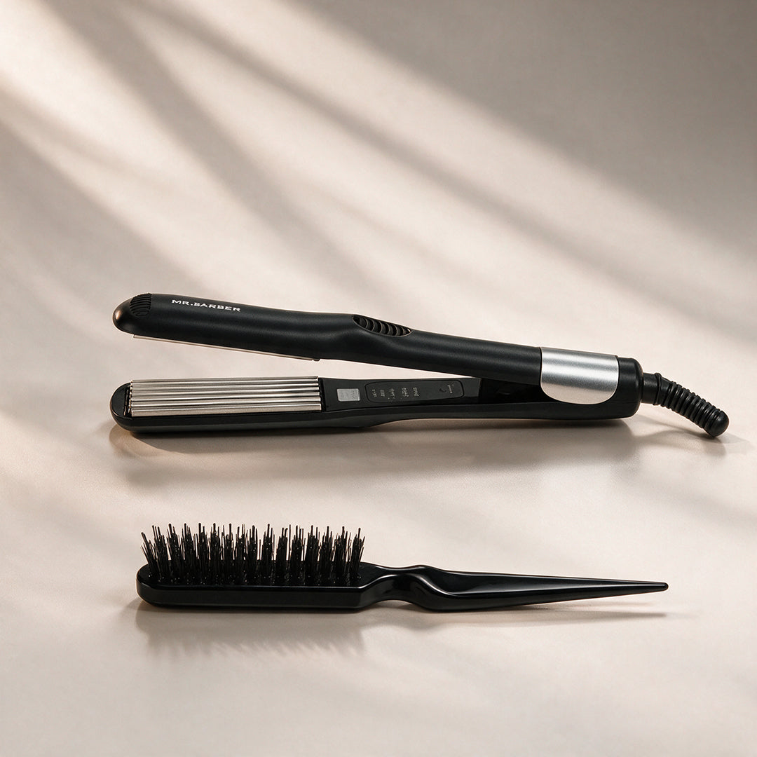 Mr. Barber Volume Styling Kit | Urban Style Micro Crimper + Teasing Brush
