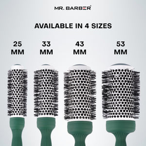 Mr. Barber Green Ceramic Ion Thermal Brush Kit (Free Kit Bag)