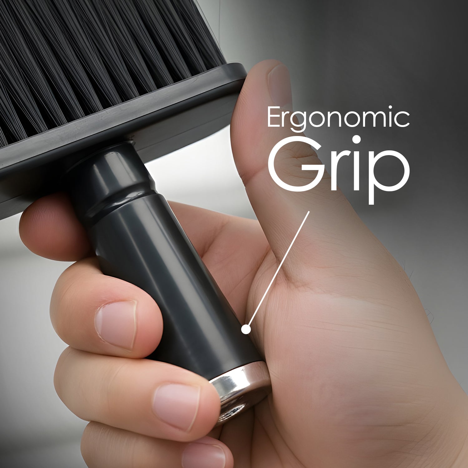 Mr. Barber Face Duster | Fan-Style Brush – Lightweight, Comfortable & Professional (Black)