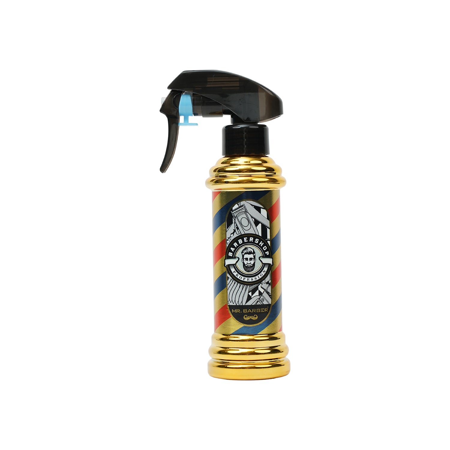Mr. Barber Spray Bottle for Salon |Portable, Leak-Proof & Refillable, Golden Finish 180 ml