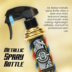 Mr. Barber Spray Bottle for Salon |Portable, Leak-Proof & Refillable, Golden Finish 180 ml