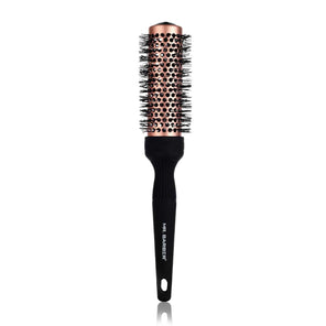 Mr. Barber Copper Ceramic Barrel Hair Brush - 33 mm, Round Thermal Brush - Black & Copper/Blow Dry Brush - 1 Piece