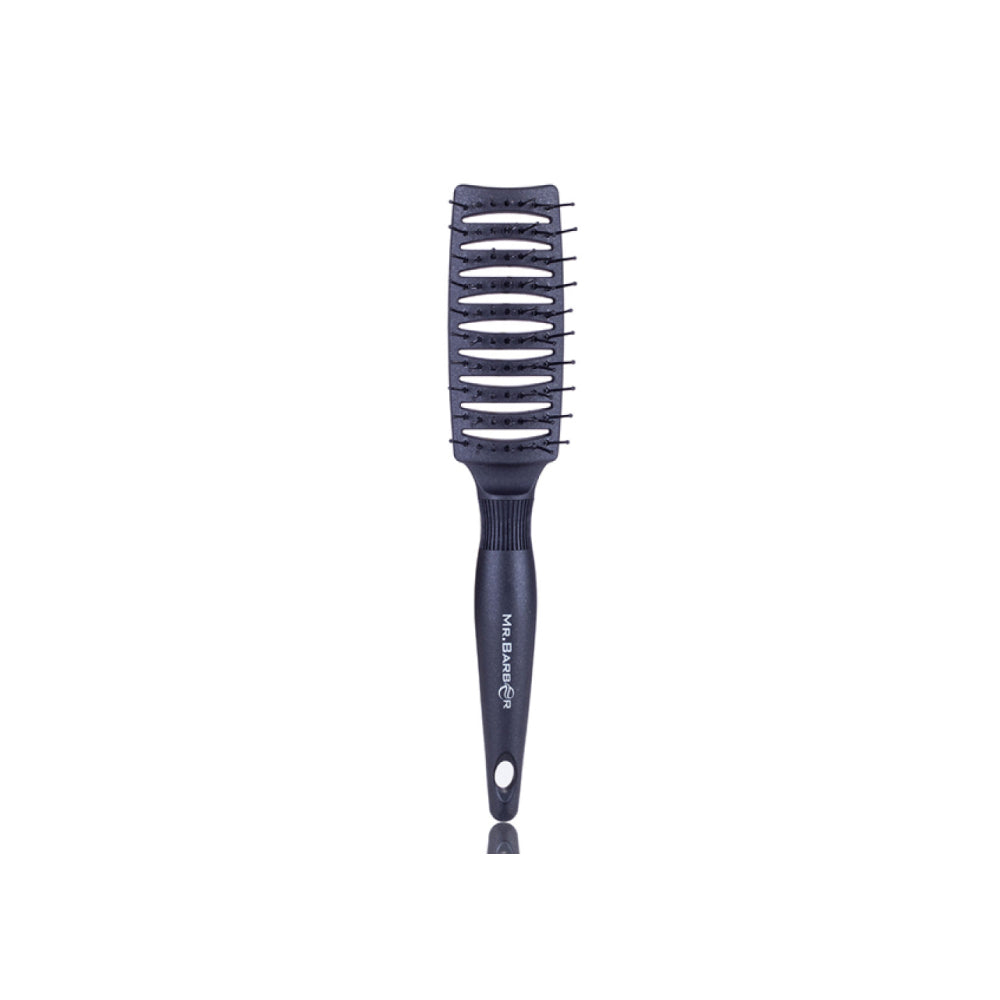 Mr. Barber Vented Drying Brush (MBVNT) | Nylon Bristles for All Hair Types | Scalp Stimulation, Shine & Quick Styling - 1 Piece
