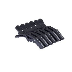 Mr. Barber Croc Hair Clips (Set of 6) – Black | Professional Sectioning Clips with Non-Slip Grip for All Hair Types